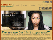 Tablet Screenshot of chachahairbraiding.com